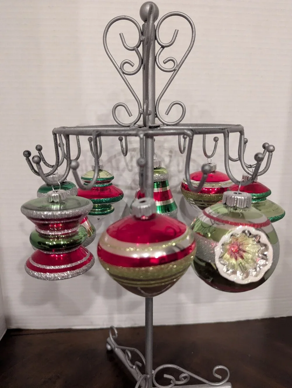 Set of 8 Christopher Radko Shiny Brite Glass Christmas Ornaments